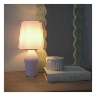 ValueLights Arlo Pair of Lilac Ceramic Table Lamps with Lilac Shades