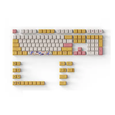 (Macaroon) Keys Multicoloured PBT Keycap Set Cherry Profile Sublimation Cutom Keycaps for Mechan