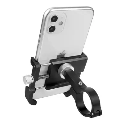 (Black) Motorcycle Bicycle Handlebar Mobile Phone Holder Vlog Recording Frosted Aluminum