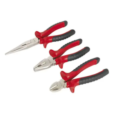 3 Piece Pliers Set - Drop Forged Steel - Anti-Slip Guard Handles - Dual Material