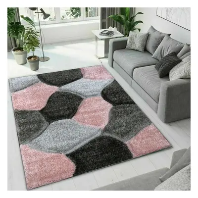 (Pink-Grey (PONA) , x cm) New Luxury Hand Craft Rugs Long Hall Runner Carpet