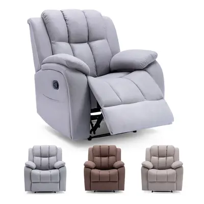 (Mocha) BROOKLINE ELECTRIC FABRIC AUTO RECLINER ARMCHAIR GAMING USB LOUNGE SOFA CHAIR