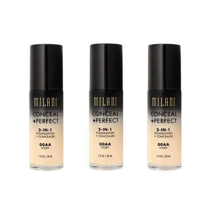 Milani Conceal And Perfect In Foundation + Concealer Ivory 30ml x3