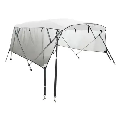 (white and black, x (170-182) cm/with mesh) vidaXL 3-bow Bimini Top with Sidewalls UV-Proof Canv