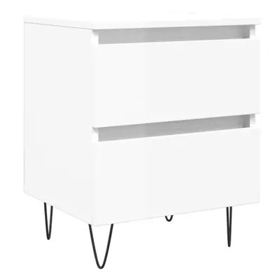 (high gloss white, pcs) vidaXL Bedside Cabinets Side Table Nightstand pcs Sonoma Oak Engineered 