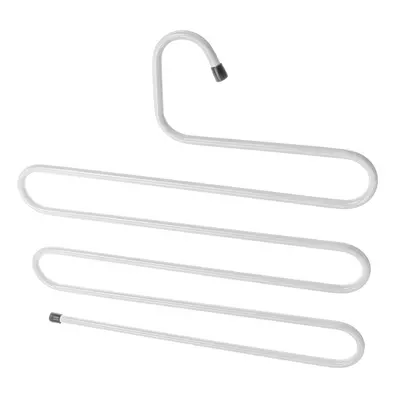 (White) 5Pcs Hanger Layers Shape Multi Clothes Layer Storage Pants Hang Storage Rack