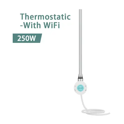 (White, 250W) NRG Smart WiFi Thermostatic Electric Heating Element for Heated Towel Rail Radiato