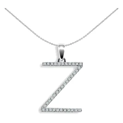 Jewelco London Ladies Solid 9ct White Gold Pave Set Round G SI 0.19ct Diamond Elegant Block Init