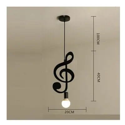 (Music Symbol C) AC85-265V Music Symbol Pendant Lights E27 Creative Black Led Pendant Lamp for B