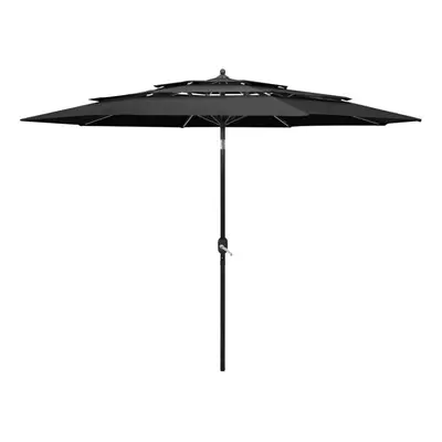 vidaXL 3-Tier Parasol with Aluminium Pole Anthracite Patio Sunshade Cover