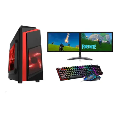 FCS Gaming PC Dual 22" Monitor Setup i7-4770 SSD 1TB 16GB Ram RTX 6GB