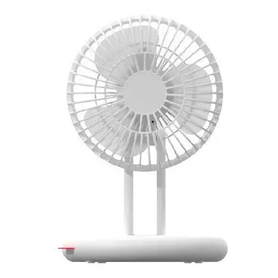 (White) Folding Desktop Fan Speed USB Rechargeable Blades Air Circulator Fan Camping Travel