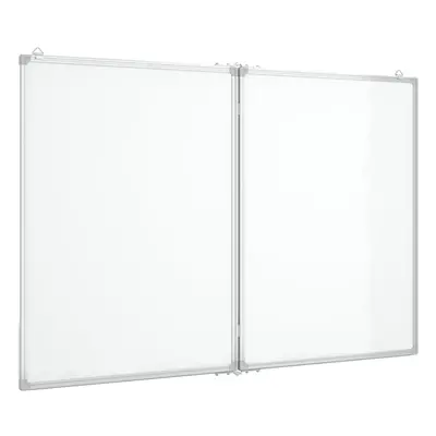 (100 x x 1.7 cm) vidaXL Magnetic Whiteboard Foldable Writing Dry Erase White Board Aluminium