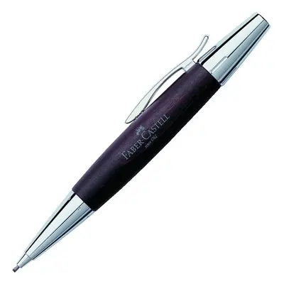 Faber-Castell E-Motion Pearwood and Chrome Twist Pencil - Dark Brown