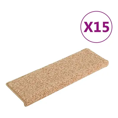 vidaXL Carpet Stair Treads Stair Mat Stair Step Protector Rug pcs Gold