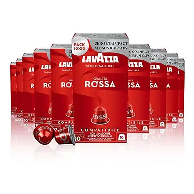 Lavazza, Qualit? Rossa, Aluminium Coffee Capsules Compatible with Nespresso Original Machines, C