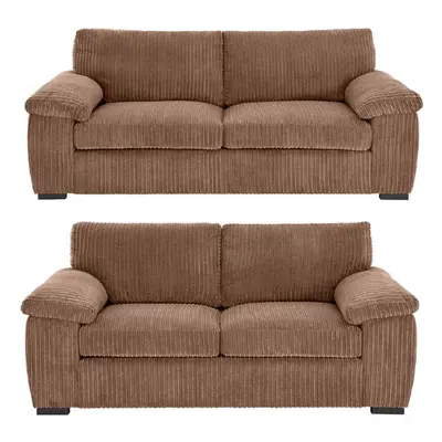 (3&2 Seater Sofa, Coffee) Atrani Jumbo Cord Fabric Sofa