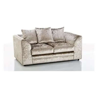 (Champagne, seater) Leo Crushed Velvet & Seater Sofa Set