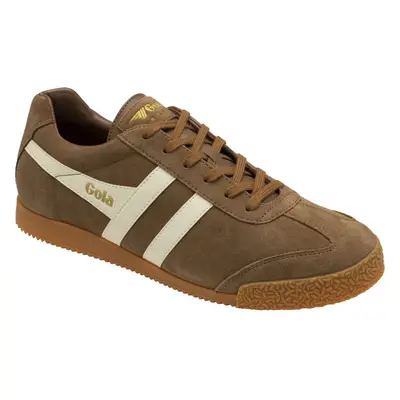 (Tobacco Off White, UK 9) Gola Harrier Classics Mens Brown Suede Retro Lace Up Trainers Shoes