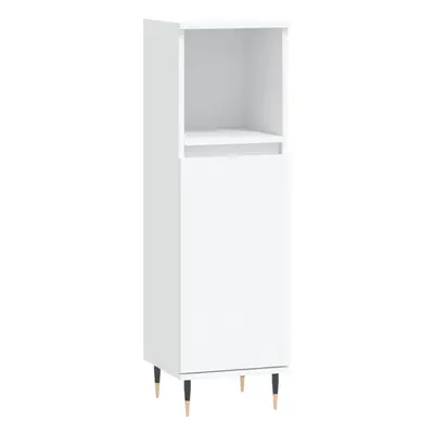 vidaXL Bathroom Cabinet Vanity Unit Highboard Cupboard White Engineered Wood