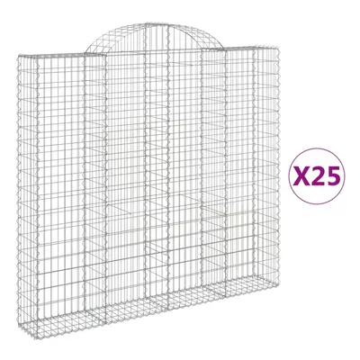 (200 x x 180/200 cm/ pcs) vidaXL Arched Gabion Basket Stone Basket Gabion Retaining Wall Galvani