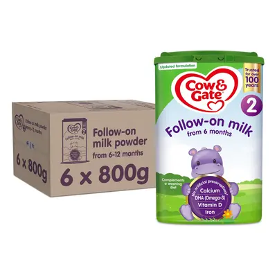 Cow & Gate Follow On Baby Milk Powder Formula, Months, 800g (Pack of 6)