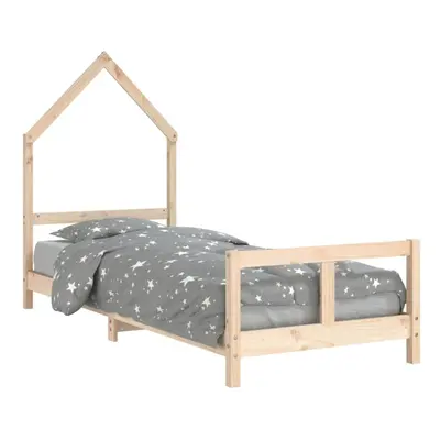 (brown, x cm) vidaXL Kids Bed Frame Bedstead Wooden Bed Base Black 80x200 cm Solid Wood Pine