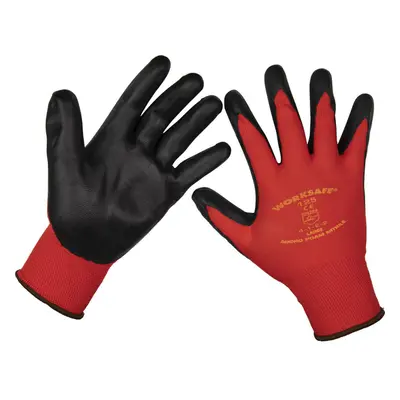 12 PAIRS Flexible Nitrile Foam Palm Gloves - Large - Abrasion Resistant Safety