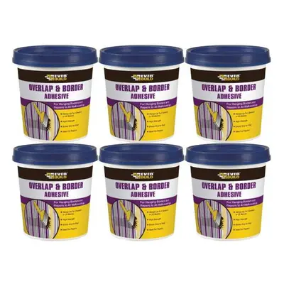 Everbuild Ready Mixed Overlap and Border Adhesive Ready to Use White 500g Tub - Pack of