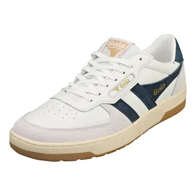 (10) Gola Hawk Mens Casual Trainers in White Blue