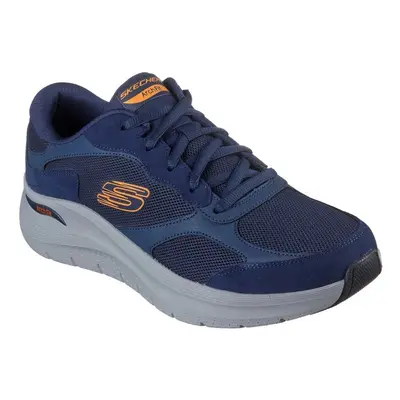 (9 UK, Navy/Orange) Skechers Mens 2.0 The Keep Patent Leather Arch Fit Trainers