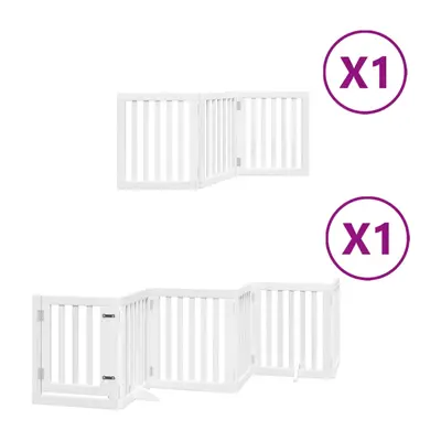 (white, x x cm/ pcs) vidaXL Dog Gate with Door Foldable Panels Dog Fence Pet Gate Poplar Wood