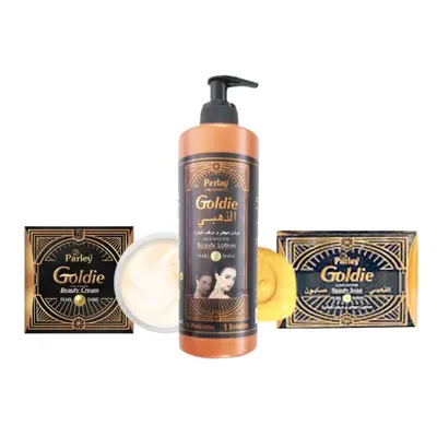 Perlay Goldie Beauty Lotion, Cream & Soap Pcs Skin Care Set |Kojic Acid|Tan Removal Formula|Smoo