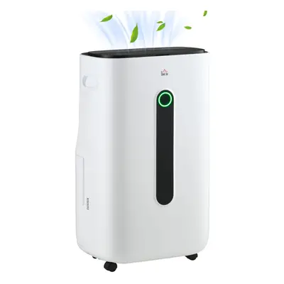 HOMCOM 20L/Day Quiet Air Dehumidifier with Purifier, Timer, for Home Laundry