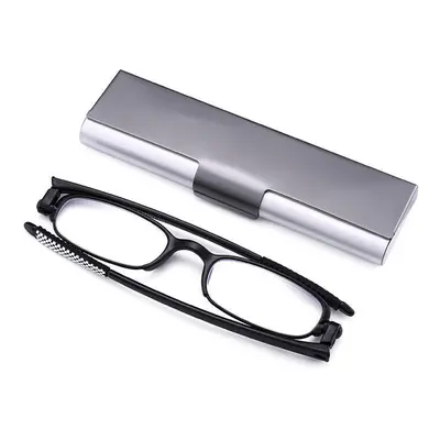 (1.5) Reading Glasses Super Light Folding Anti-Fatigue Presbyopic Black Frame