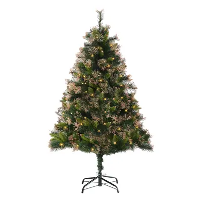 HOMCOM 5FT Pre-Lit Christmas Tree Artificial Spruce Holiday DÃ©cor W/ Metal