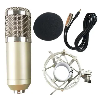 (Champagne) Condenser Microphone Kit Live Set Metal Shockproof Professional Recording Studio