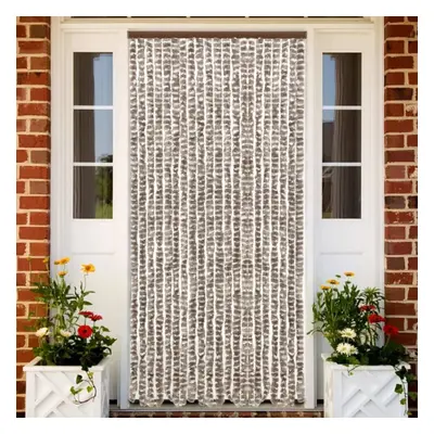 vidaXL Insect Curtain Taupe and White 90x220 cm Chenille Doorway Screen Blind