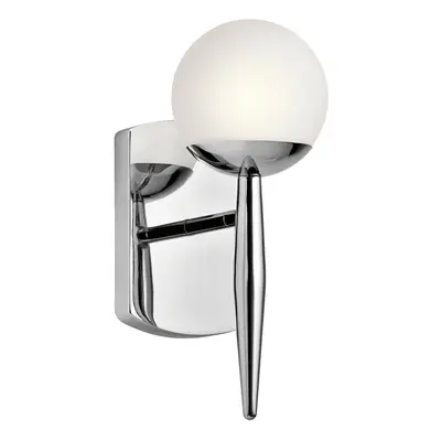 Ip44 Wall Light Satin Etched Cased Opal Globes Polished Chrome LED G9 3.5W