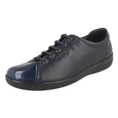 (UK 5, Navy (Blue)) Ladies Padders Lace Up Everyday Flats Galaxy - E Fit