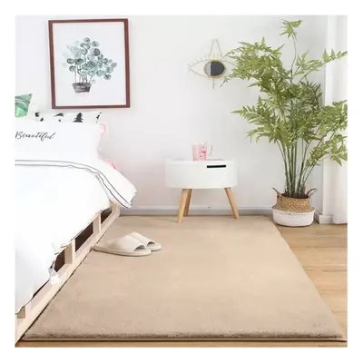 (120 cm x cm (4ft x 5ft 8"), Cream) Modern Living Room Rugs Fluffy Shaggy Bedroom Carpet Runner 