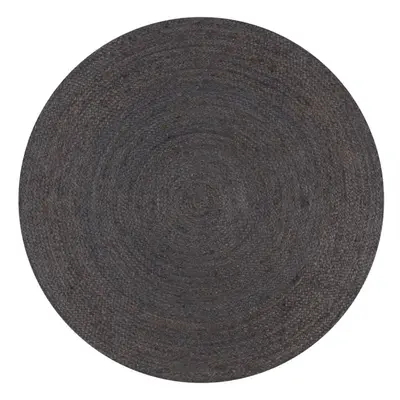 vidaXL Handmade Rug Jute Round 120cm Dark Grey Room Floor Protector Carpet