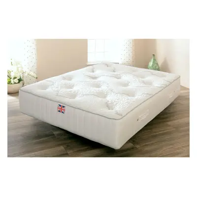 (3ft Single, White) Wool Cotton Mattress Silver Or White border