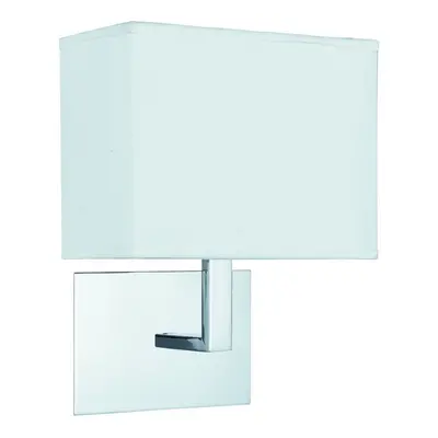 Wall Lights Chrome Complete With White Rectangular Shade