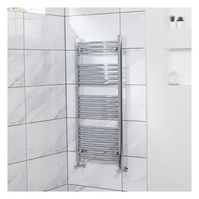 Fjord x 500mm Curved Chrome Heated Towel Rail