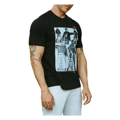 (Black, L) DIESEL PR-T-JUST-P1 Mens T Shirts Graphic Print Short Sleeve Tee