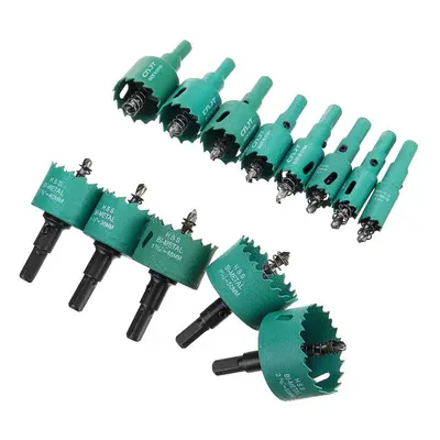 13pcs 16-53mm M42 HSS Hole Saw Cutter Green 16/18/20/22/25/30/32/35/38/40/45/50/53mm Metal Tip D