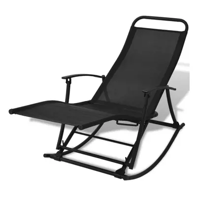 Foldable Reclining Outdoor Garden Patio Rocking Chair Sun Lounger Seat Camping