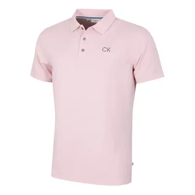 (XXXXL, Baby Pink) Calvin Klein Mens Central Eco Light Wicking Golf Polo Shirt