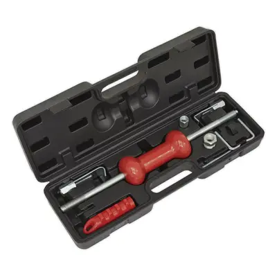 9 Piece 1.25kg Slide Hammer Kit - Rubber Grip Handle - Tough Storage Case